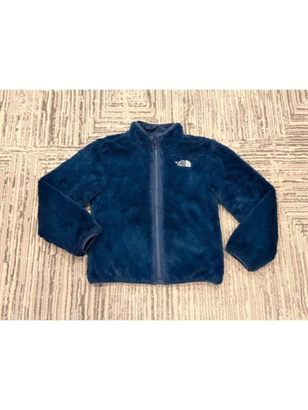 The North Face girls youth medium 10/12 REVERSIBLE soft fleece WARM blue coat